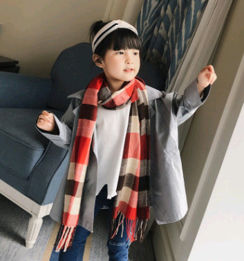 Boy, girl, scarf, bib, baby, cashmere, plaid scarf